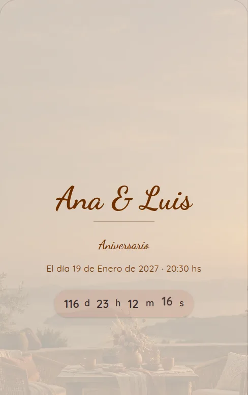 Vista previa de una invitación con el estilo Boho Chic