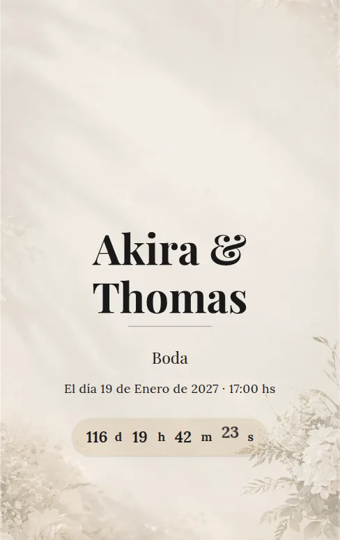Vista previa de una invitación con el estilo Clásico Elegante